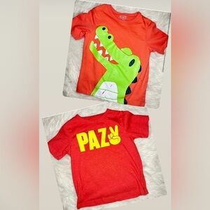 Children’s Place boy’s tee shirts | dinosaur paz peace play | size 3t | 2 shirts